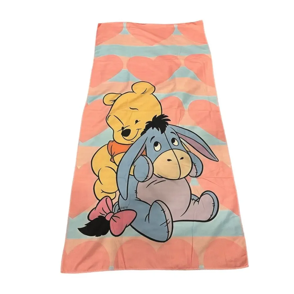 Winnie the Pooh and Eeyore hugging beach towel